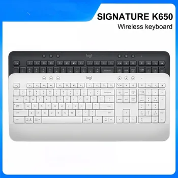 Logitech K650 Безжична Удобна клавиатура с подобрени комбинации на клавиши Office Keyboard Logi Options+ за macOS Windows