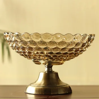 Американски модерен класически декор Мебели За Дома, подарък за нов дом кристал стъкло плодови ваза за плодове