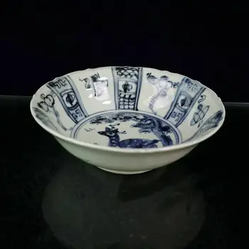Китайските стари Порцеланови Сини и бели чинии с цветя Модел
