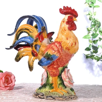 Щастлив петел Украса статуя на Животно високо качество на керамични занаяти Офис Кафе Аксесоари Сватбен нов подарък за дома
